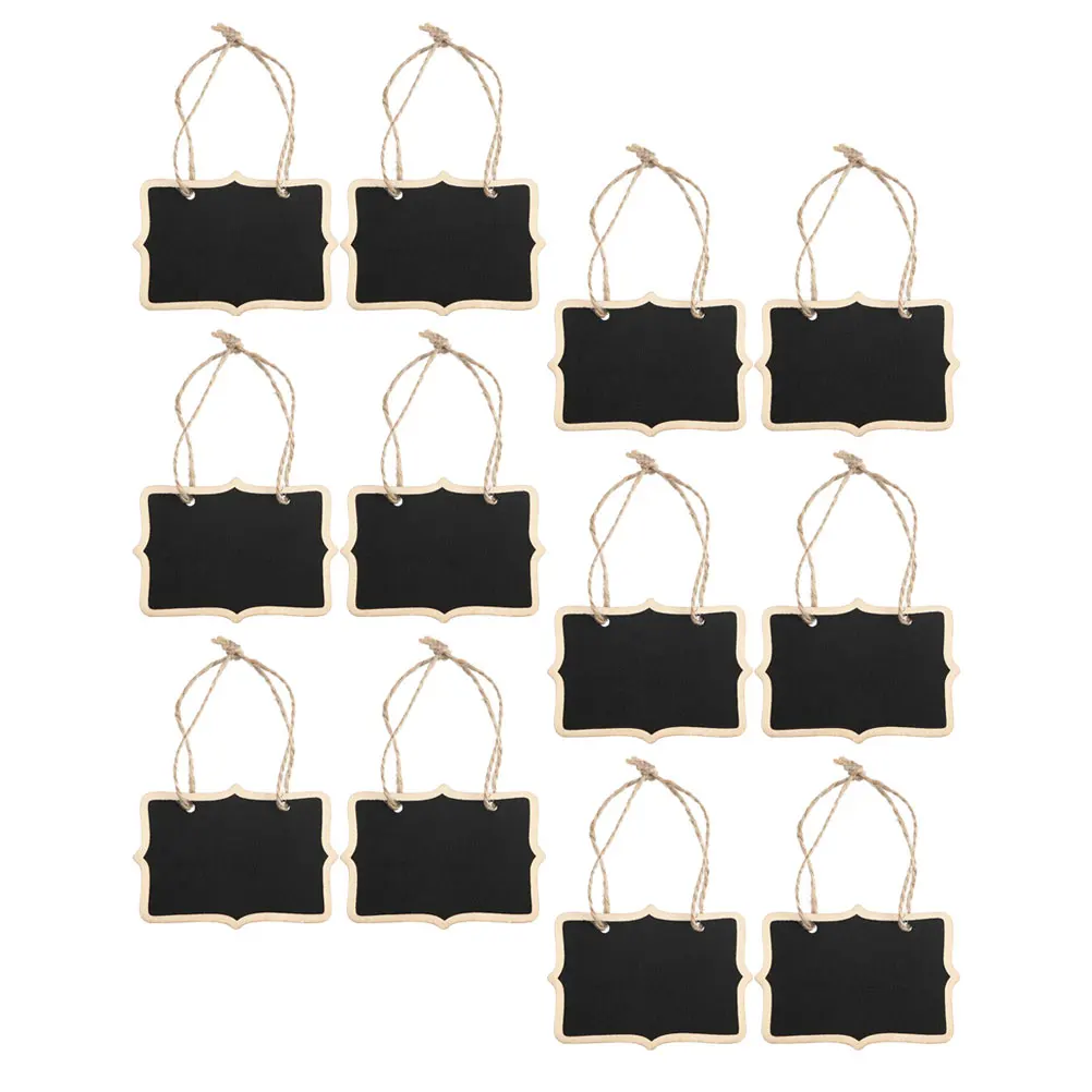 

12 Pcs Mini Wooden Blackboards Two sided Kids Smooth Writing DIY Decor Sign Reusable Chalkboards Hanging Projects Numbers Memos