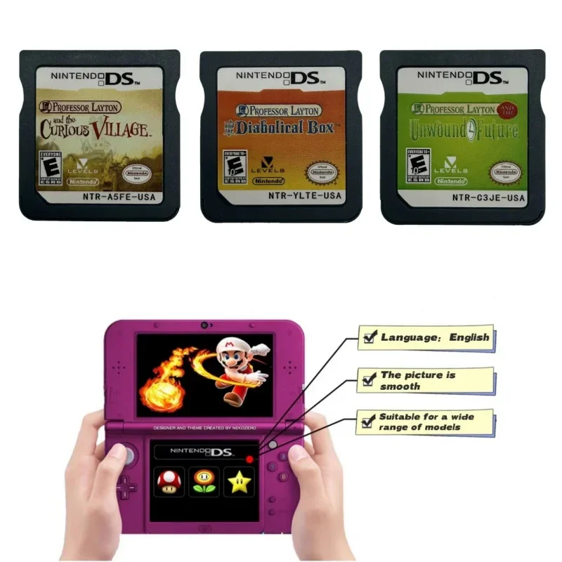 

Professor Layton NDS Card Combo Card Game Card Classic Game Video Card Console Game Card N14 N06 DS Game English Language Gift