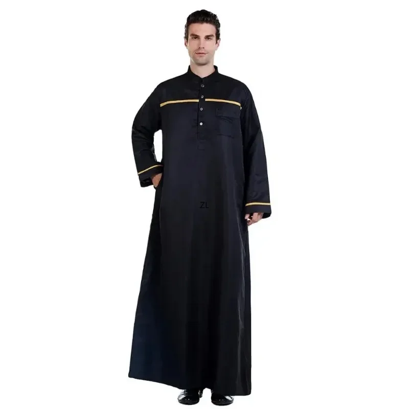 Ramadán hombres musulmanes Jubba Thobe vestido largo islámico 2025 Eid oración Abaya bata Arabia Saudita Djellaba Kaftan Dubai servicio de adoración