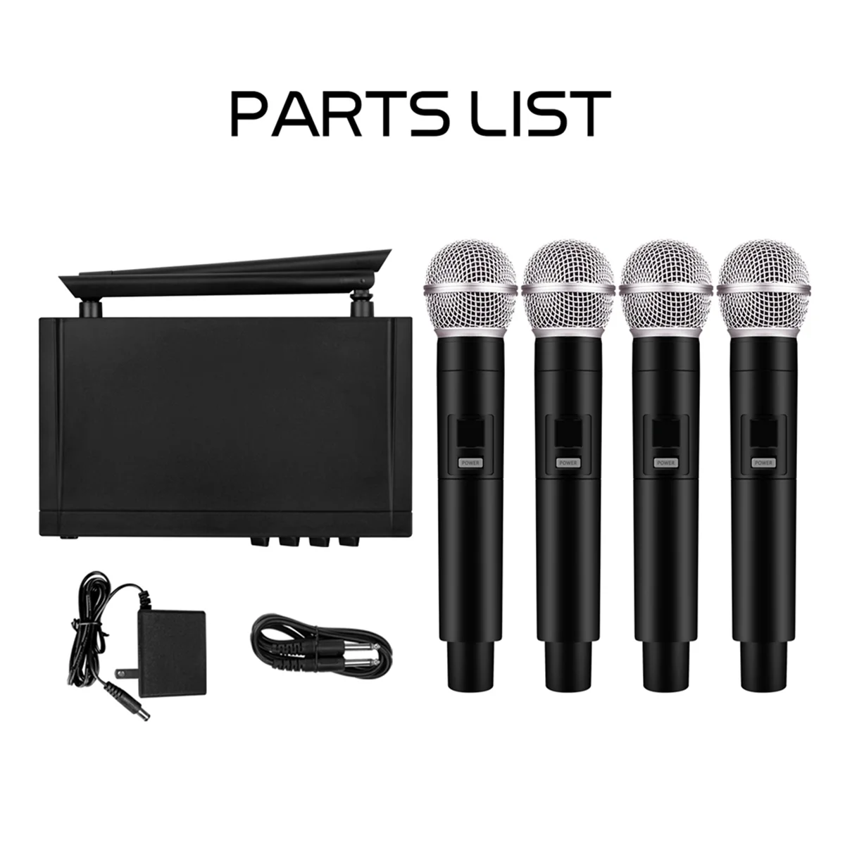 

M85K New VM304 Audio 4-Channel Wireless Microphone System Handheld Mic 80M Range for Karaoke Speech Singing Portable Set US Pl