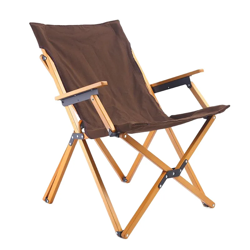 

Portable Outdoor Folding Camp Chair Wood Oxford Cloth Collapsible Seat for BBQ Party Picnic Fishing Stool