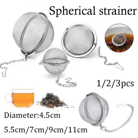 Tea Infuser Steel Ball 1-5pcs Tea Infuser Stainlesss Steel Mesh Tea Ball Tea Strainers Tea Infuser Strainer Filters for Loose Tea Herbal Spices