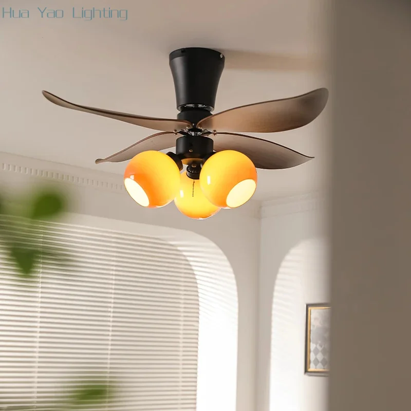 US LED Ceiling Lights Retro Ceiling Fan Light Bedroom Living Dining  Art Lamp Kitchen Island Home Decor Lustre Lighting Fixture