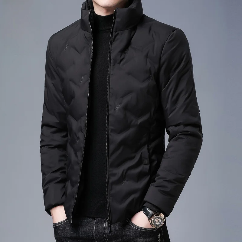 

Мужская легкая пуховая куртка с воротником-стойкой, теплая зимняя модная верхняя одежда из полиэфирного волокна, белый пух