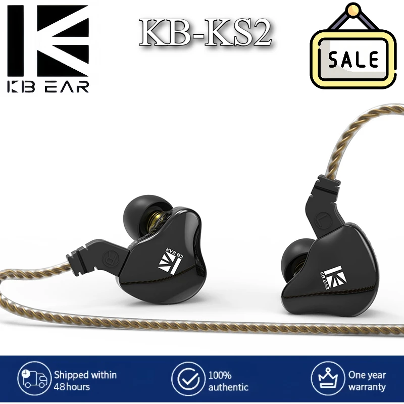 KBEAR KS2 Loop Iron HIFI Music Earphones for Computers, Mobile Games, In Ear Earplugs, TypeC