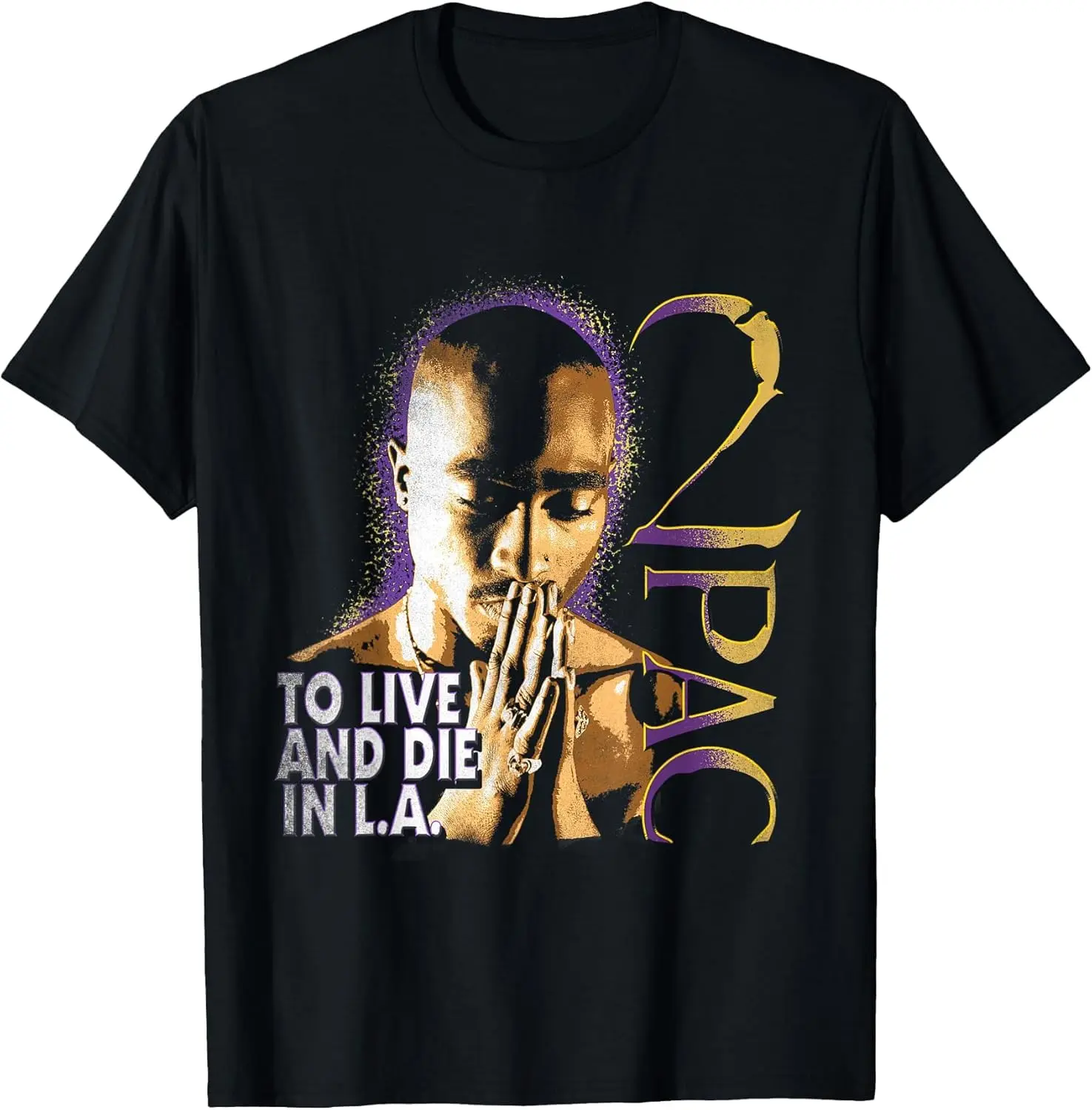 Official Tupac To Live And Die In LA T-Shirt 100% Cotton Trendy Y2K Short-Sleeve Tee – Soft, Quick-Drying, & Moisture-Wicking;