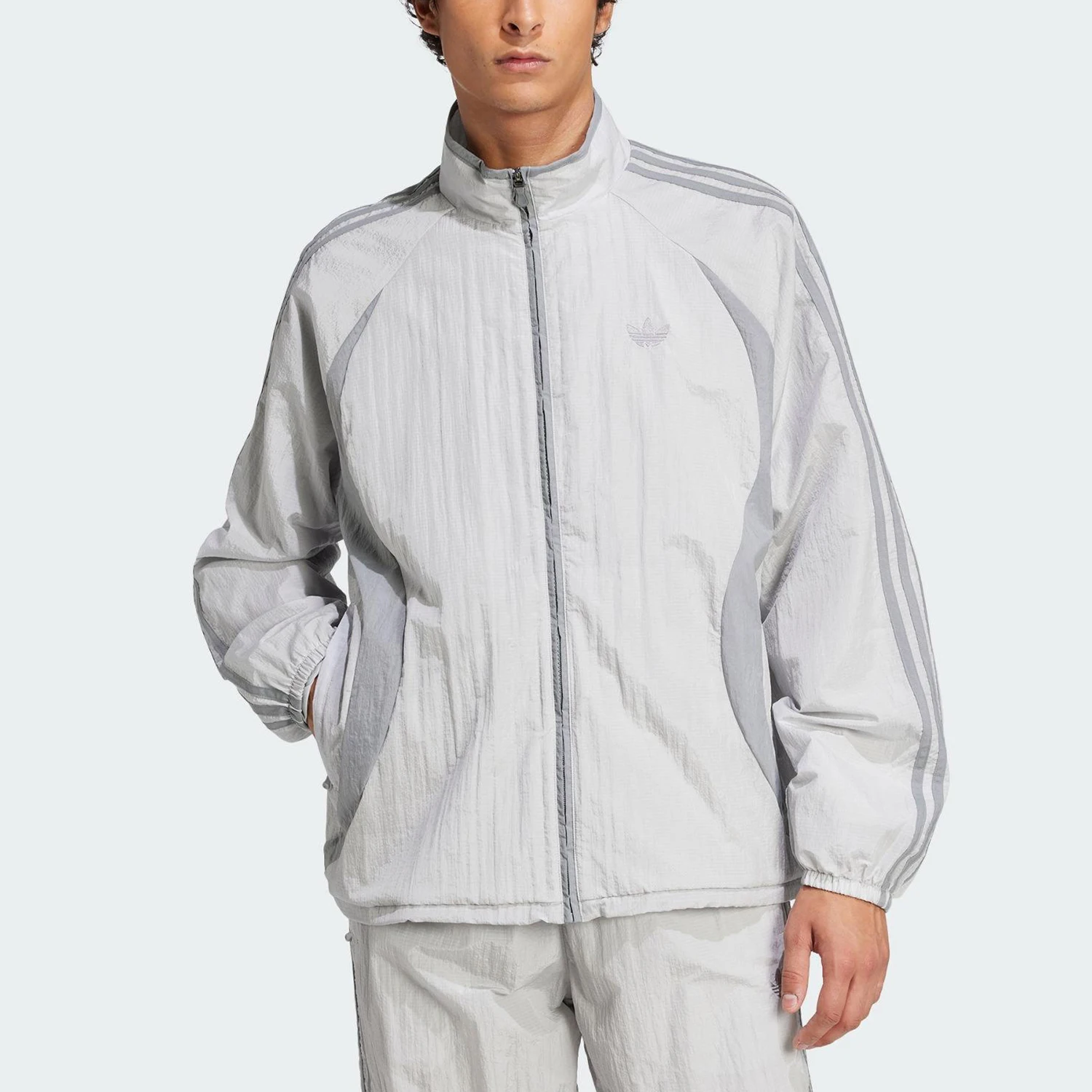 

Официальная аутентичная мужская свободная спортивная куртка Adidas с тканым воротником-стойкой в три полоски JP1138