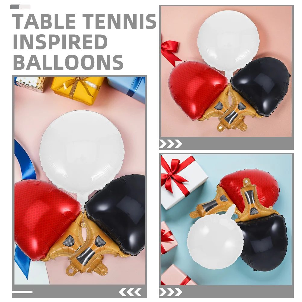 9 قطعة مجموعة بالونات تنس الطاولة احباط الكرة مجداف زينة للرياضة حفلة عيد ميلاد كرنفال الحدث الألومنيوم فيلم بالونات ل #4