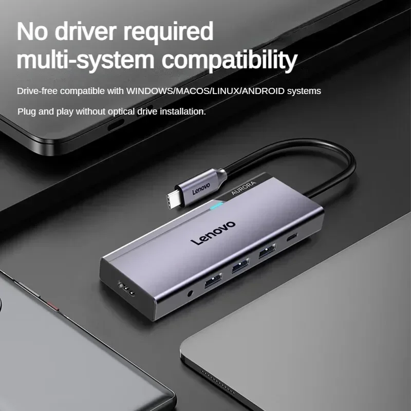 

Lenovo Aurora Type-C Dock for Apple Macbook Ipad Computer Lightning 3/4 Dock USB Splinter HDMI Adapter Docking Station Usb Hub