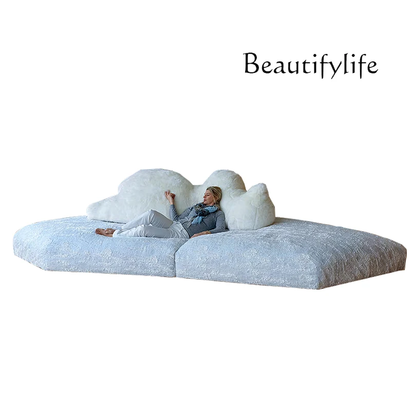 

Italian minimalist sofa living room creative designer living room fabric sofa light luxury heterosexual combination set
