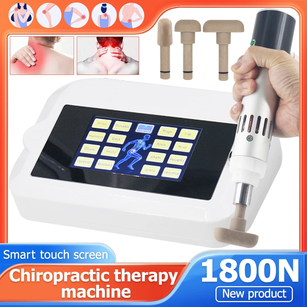 Electric Correction Gun 1800N Chiropractic Adjusting Instrument Spine Adjustable Intensity 8 Languages Back Therapy Massager New