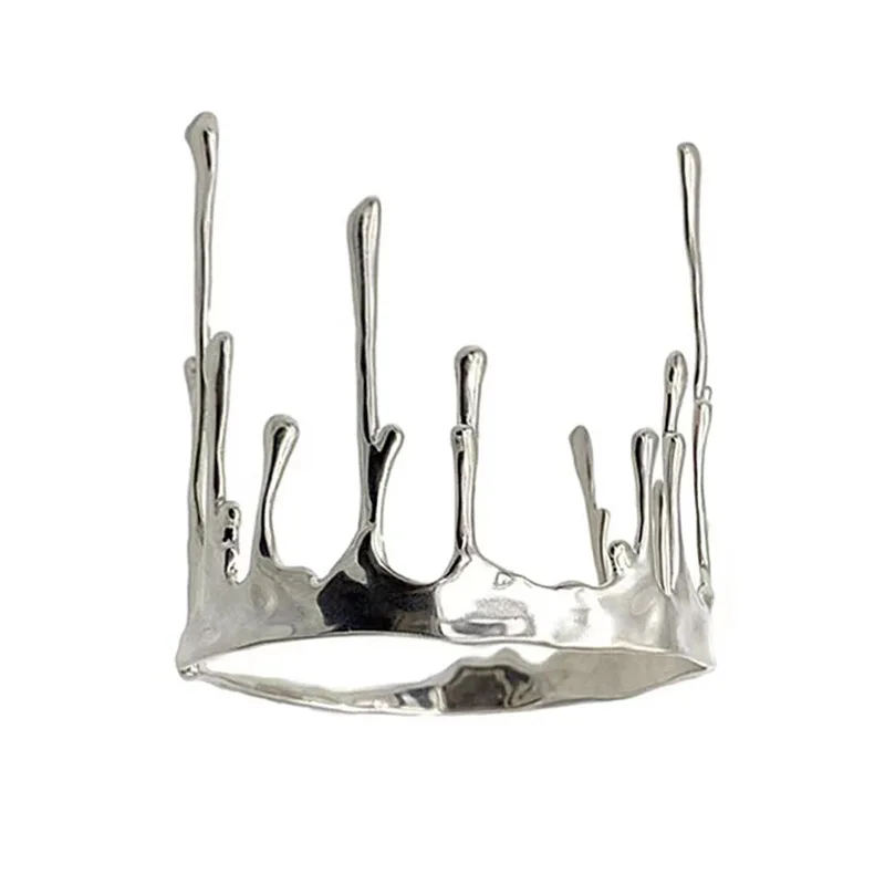 Fashion Irregular Liquid Metals Arm Cuff Bracelet Bangle for Women Unique Design Bangle Y2K Jewelry Accessories Gifts