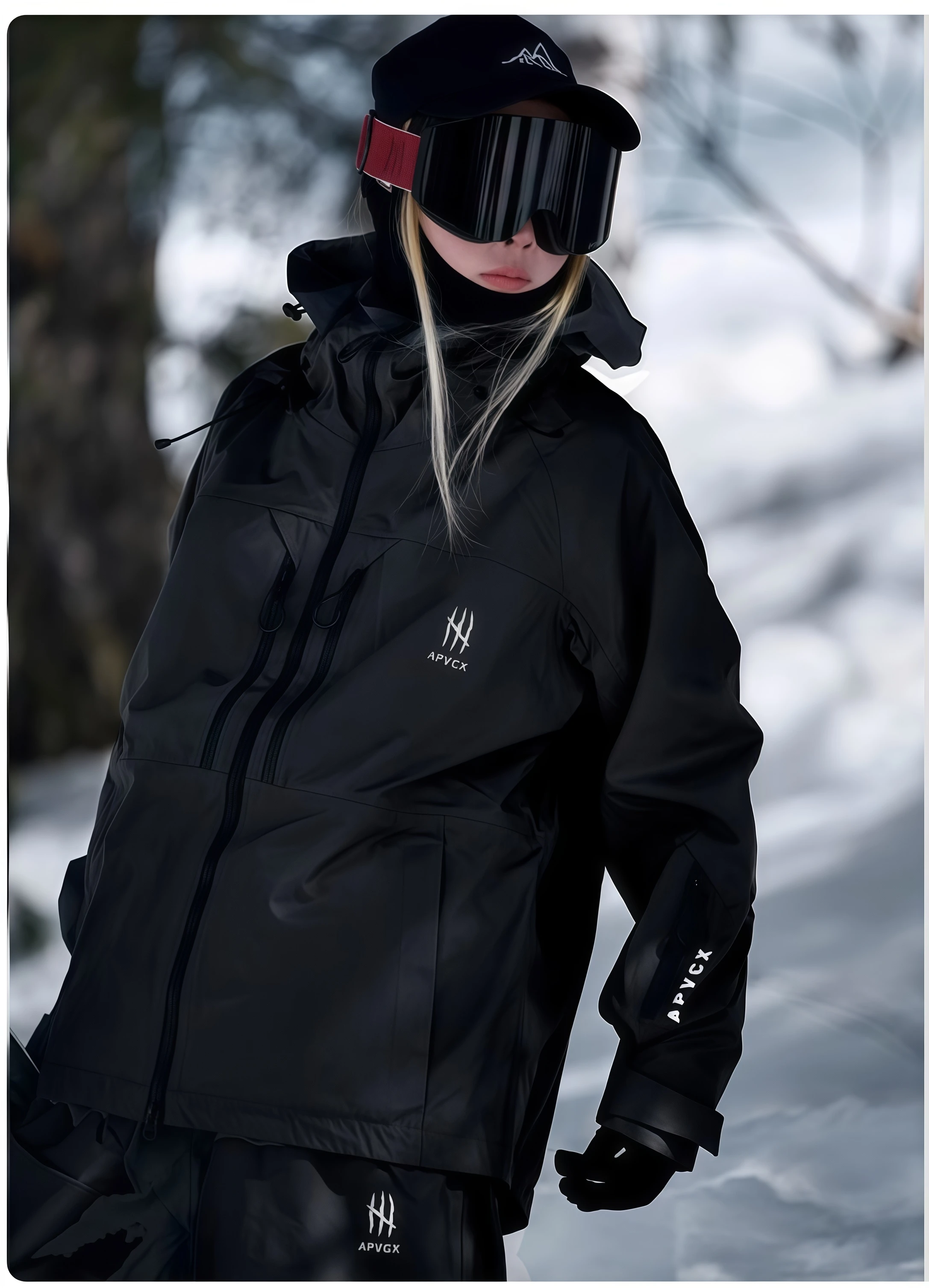 APVCX ชุดสกีที่อบอุ่นสําหรับผู้ชายและผู้หญิงกันน้ําระบายอากาศสโนว์บอร์ดเสื้อผ้าแฟชั่นกลางแจ้งแจ็คเก็ตหิมะและกางเกง