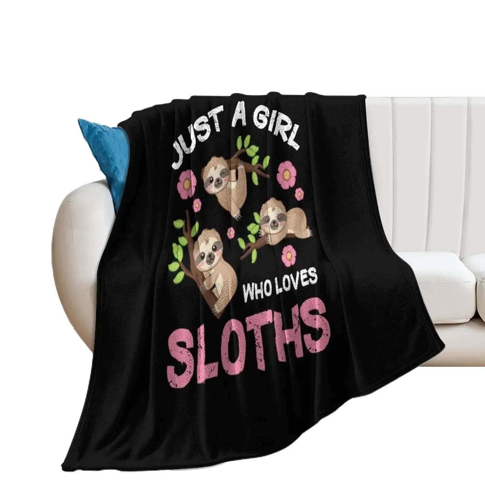 

Just A Girl Who Loves Sloths Set | Funny And Cute Sloth Throw Blanket Beach Sofa Throw Blankets