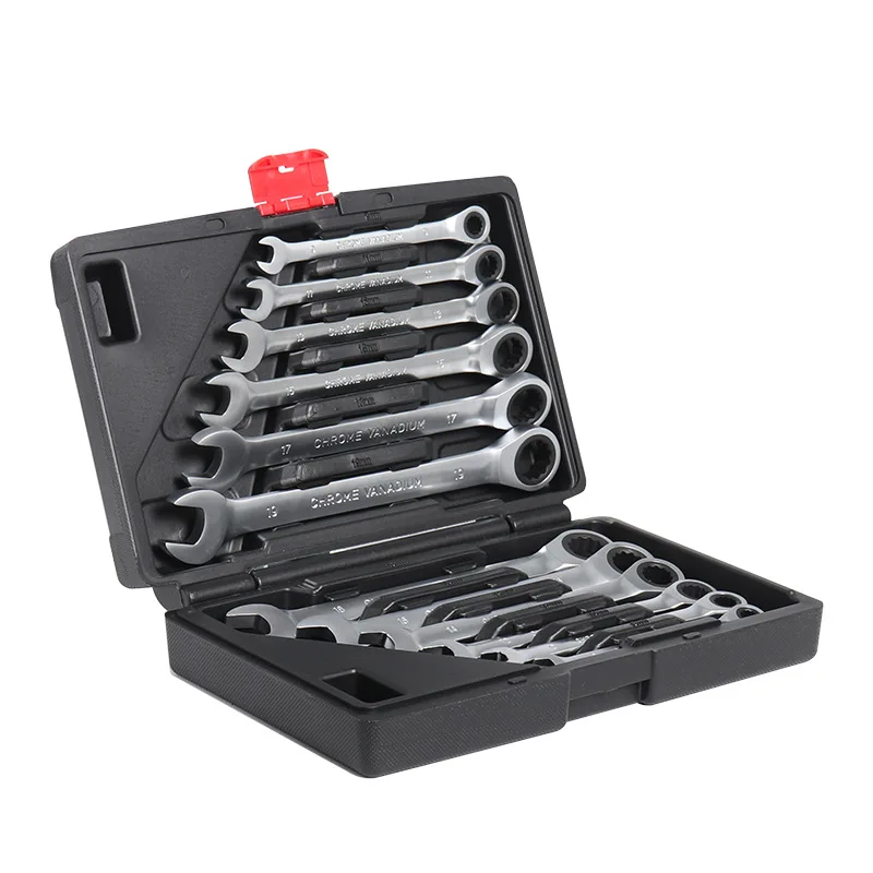 

Movable opening quick ratchet wrench set, multi-functional two-way wrench combination