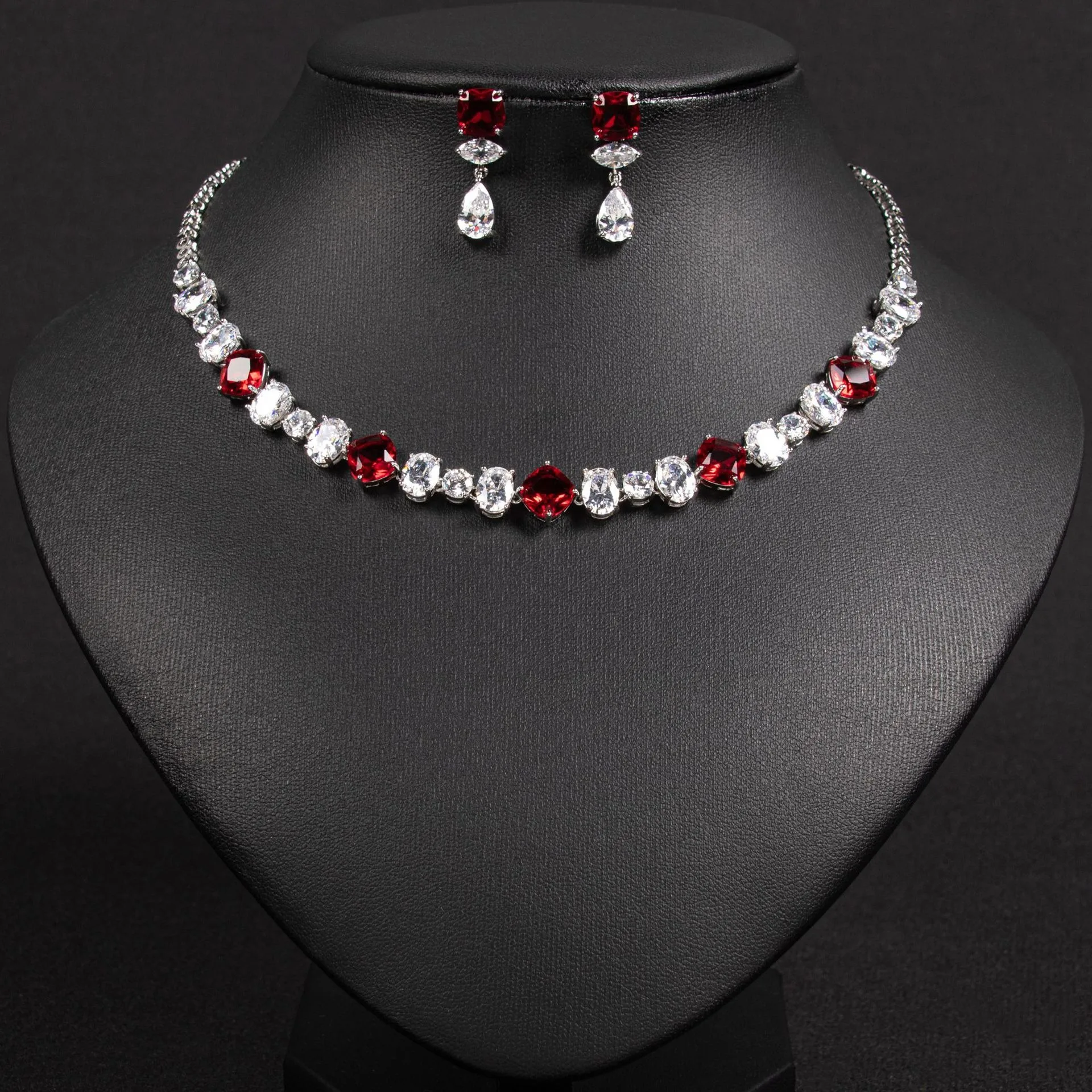 

Tennis Arabia Wedding Jewelry Set 2-piece Fashion Dubai Bridal Jewelry Set Cubic Zirconia Accessories