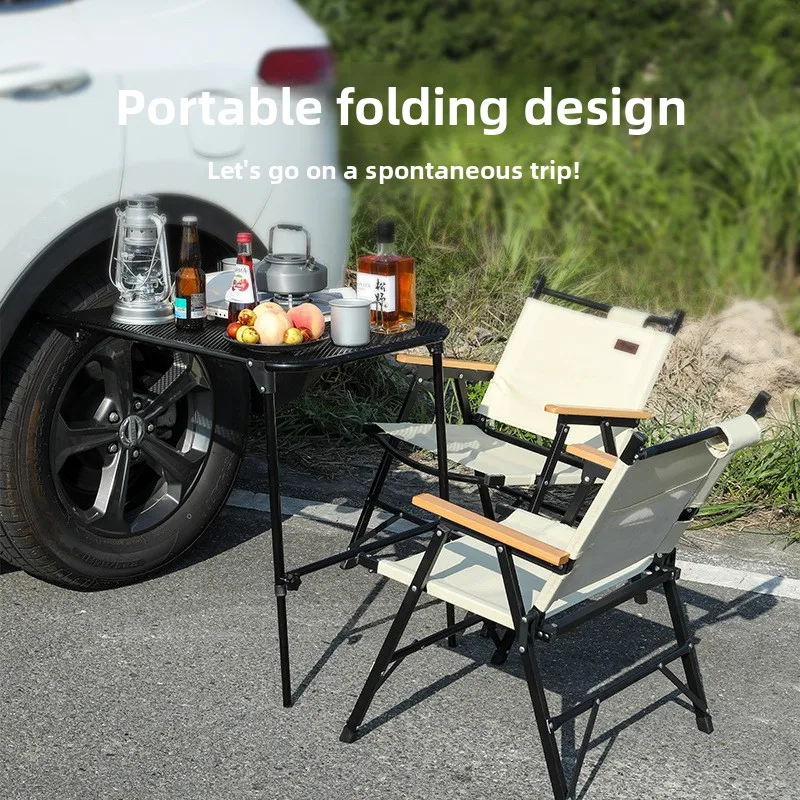 Perfect Outdoor Camping Table Portable Tire Folding with Lifting Rack Tire Dining Table