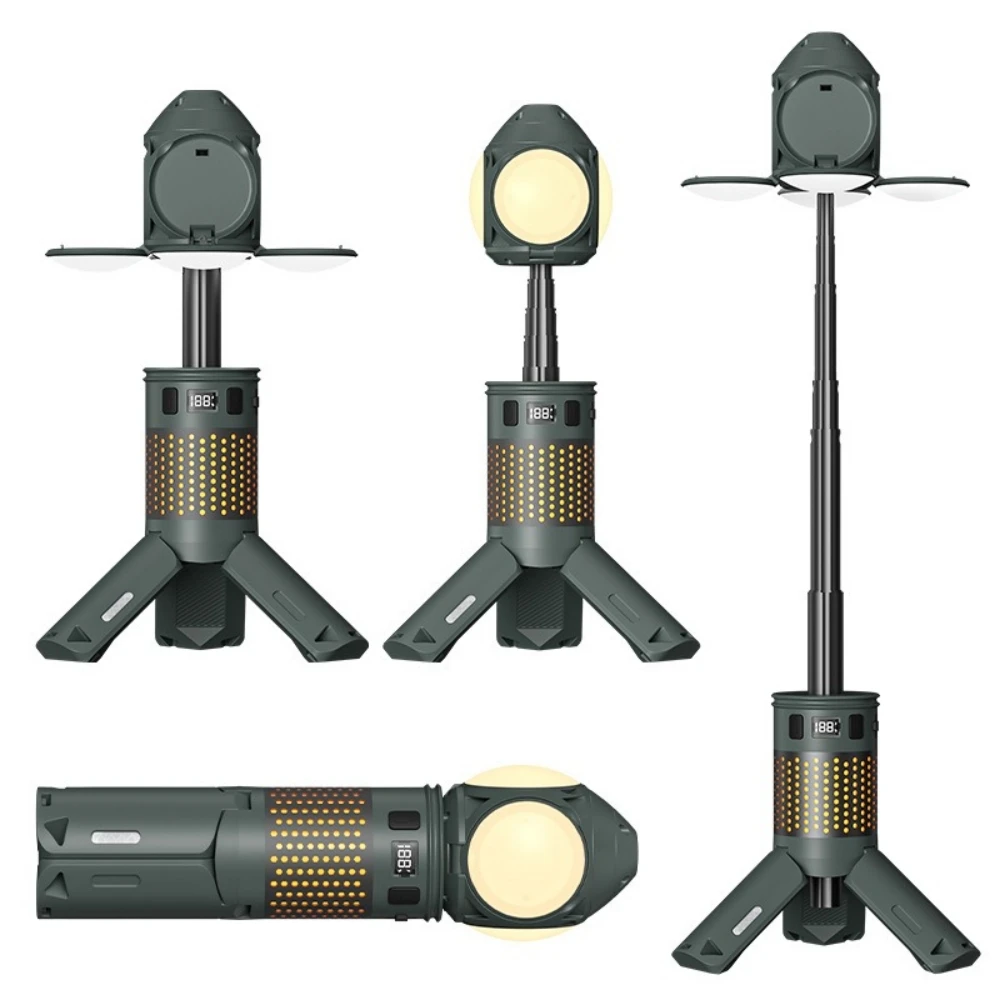 

Telescopic Camping Lights with Stand Rechargeable LED Flashlight Collapsible COB Tent Lantern Magnetic Work Lamp Emergency Light