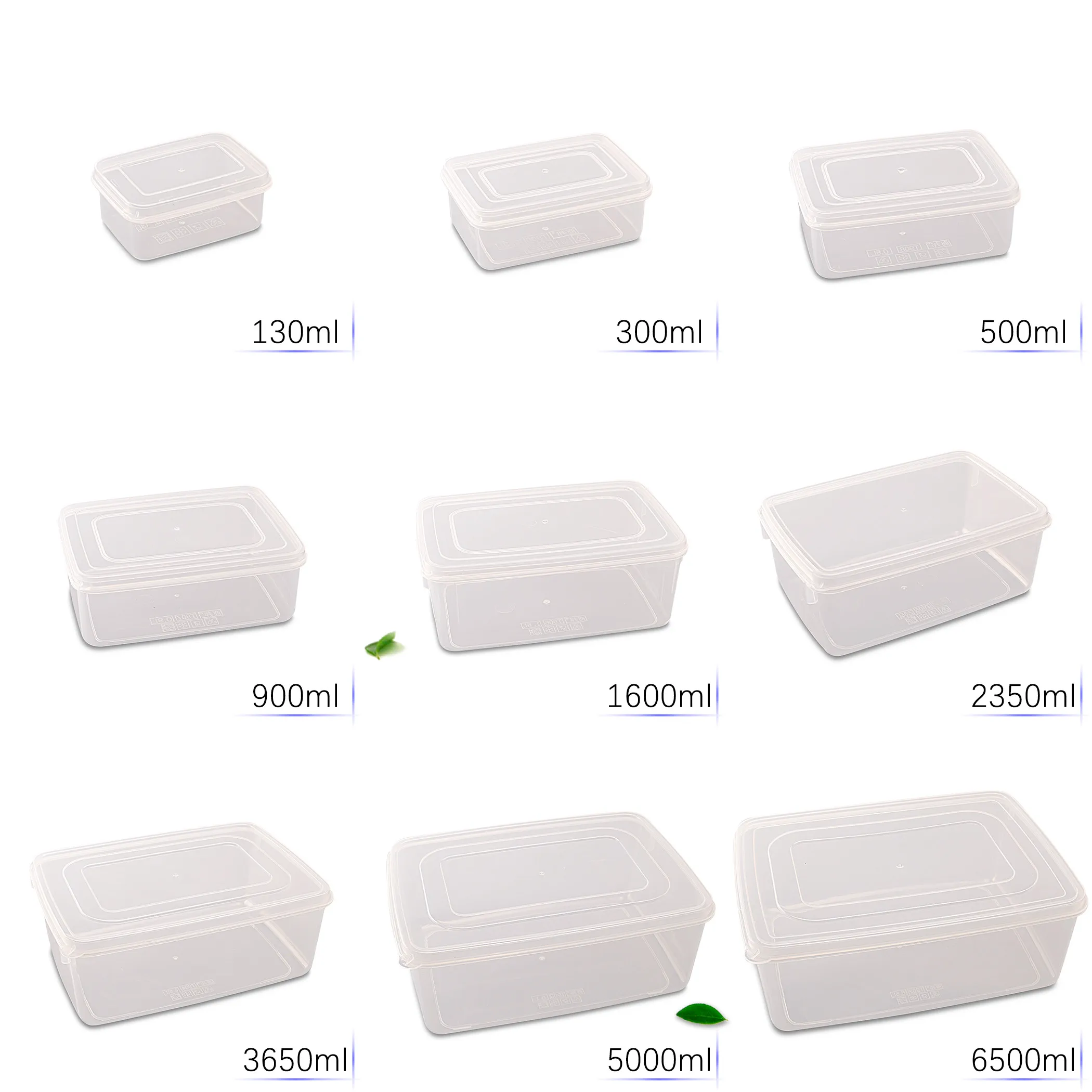 

Rectangle Plastic Fresh-Keeping Box w/ Lid Food Prep Container Storage Organizer