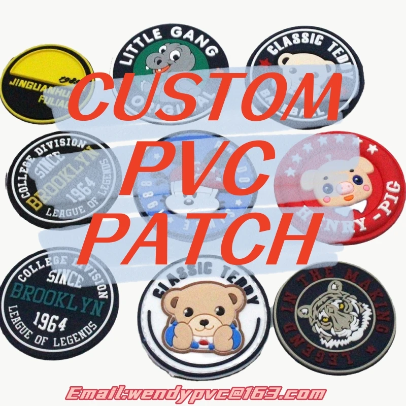 Custom PVC Patches Personalized Design Hook & Loop Badge Rubber Patch Hat For Clothing Custom PVC Patches