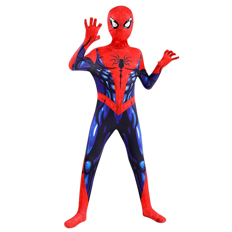 Boys Amazing Spider Man Cosplay Black Panther Ironman Costume for Kids Adult Superhero Peter Parker Zentai Halloween Costumes