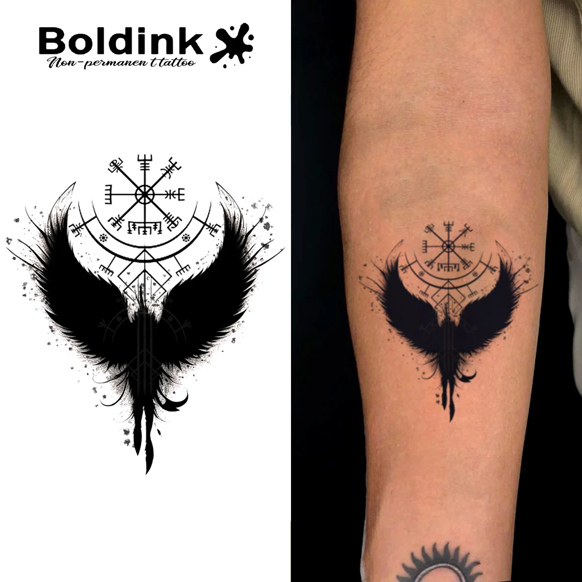 Nordic Totem Boldink Temporary Tattoo,Lasts To 15 Days New Technology Magic Waterproof Semi Permanent Sticker.