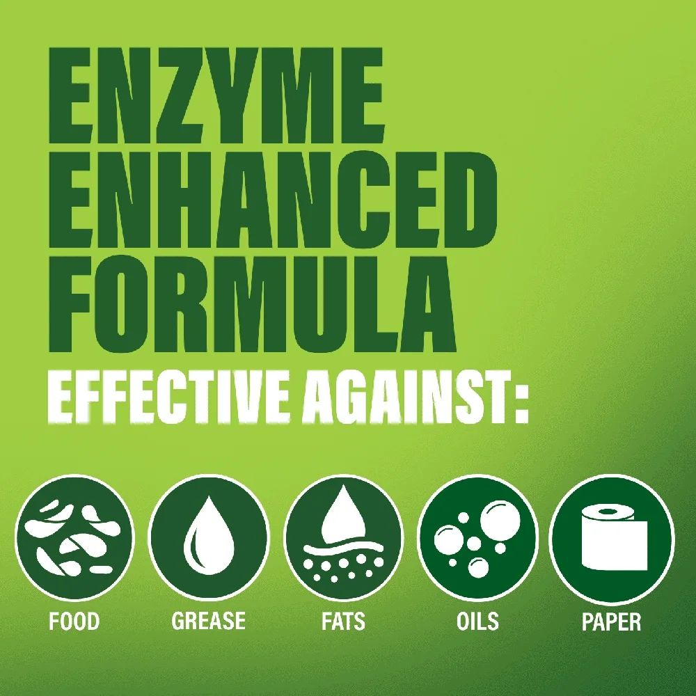 Garbage Disposal Drain Cleaner Enzymatic Formula Eliminates Odors Clogs Citrus Scent 22.6 fl oz 6 Uses Effective Cleaning