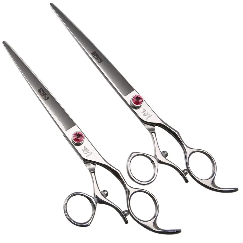 440C Steel 7.5\'\' 8 Inch rotate handle shear Pet Dog Cutting Swivel Thumb Scissors