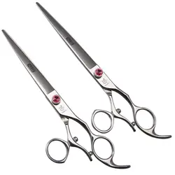 440C Steel 7.5'' 8 Inch rotate handle shear Pet Dog Cutting Swivel Thumb Scissors