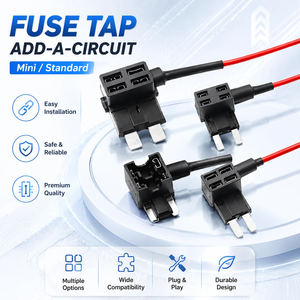 32V Medium Small Mini  Micro size car fuse holder add-a-circuit tap adapter ATM blade fuse for cars vans 20/10/5pcs