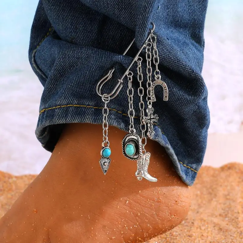 فاسق شرابة بروش الحب فراشة سلسلة مشبك ورق متعدد العناصر السراويل الرجعية سلسلة كول الهيب هوب القوطية دبابيس اكسسوارات #5