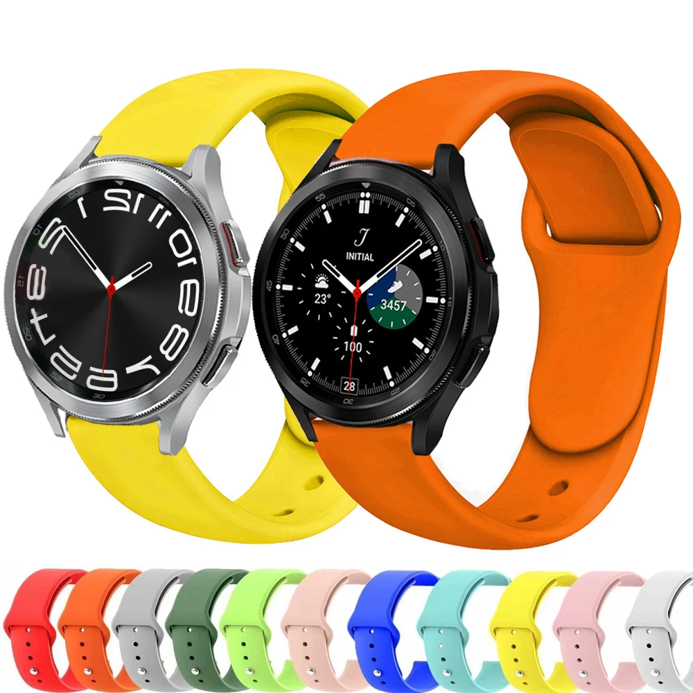 

20MM 22MM Strap for Samsung Watch 6 5 4 44mm 40mm 5 Pro Correa Silicone for Galaxy Watch 4/6 Classic 42mm 46mm 43mm 47mm Band