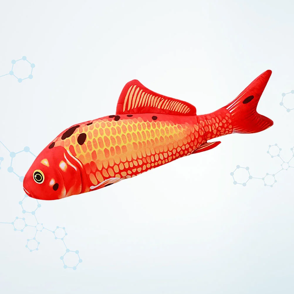 30cm Creative Red Fish Shape Toy Cat Playing Plush Stuffed Toy Home Decor Gifts with Zipper fish pillow