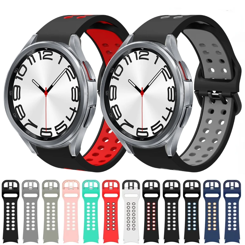 Silicone Strap for Samsung Galaxy Watch 7/6/5/4 40mm 44mm 5 Pro Bracelet Wristband Galaxy Watch 6 4 Classic 43mm 42mm Correa