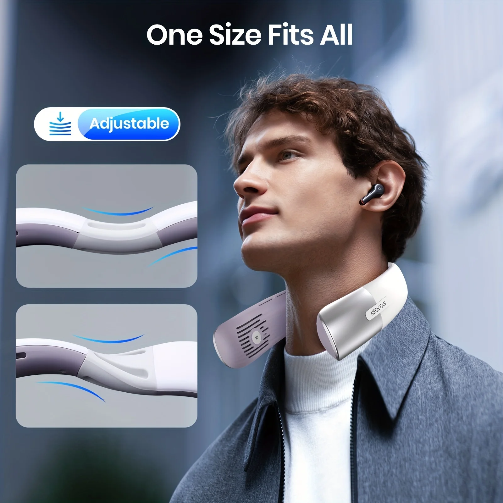 Hanging Neck Small Fan, Portable Mini Lazy Person Hanging Neck USB Mute Cute Carry-on Small Mini Student Children Kitchen Net Ce