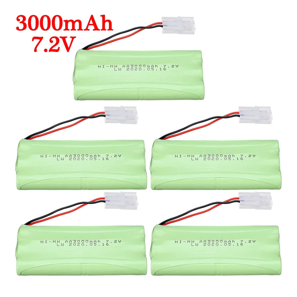 Upgrade 7.2v 3000mah NiMH Battery For Rc toys Car Tanks Trains Robot Boat Gun Accessories AA 2800mah 7.2v Rechargeable Battery