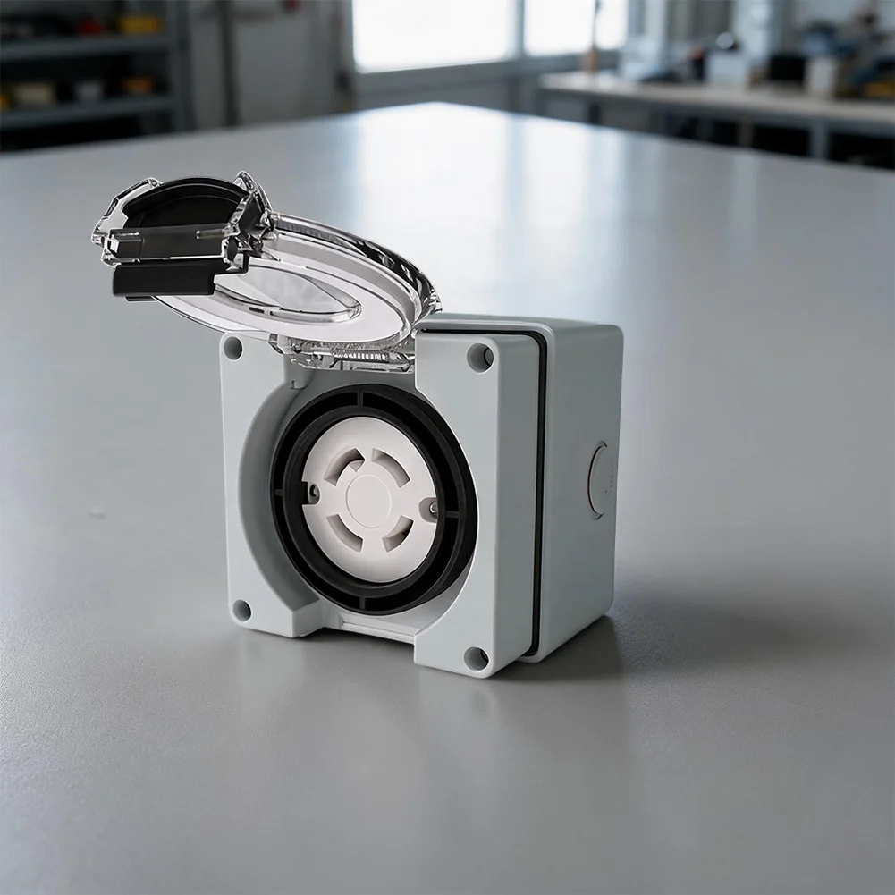30A NEMA-L14-30C Twist Lock Female Receptacle Weatherproof Outlet Box For Generator Welder-Transfer Switch Power Connection