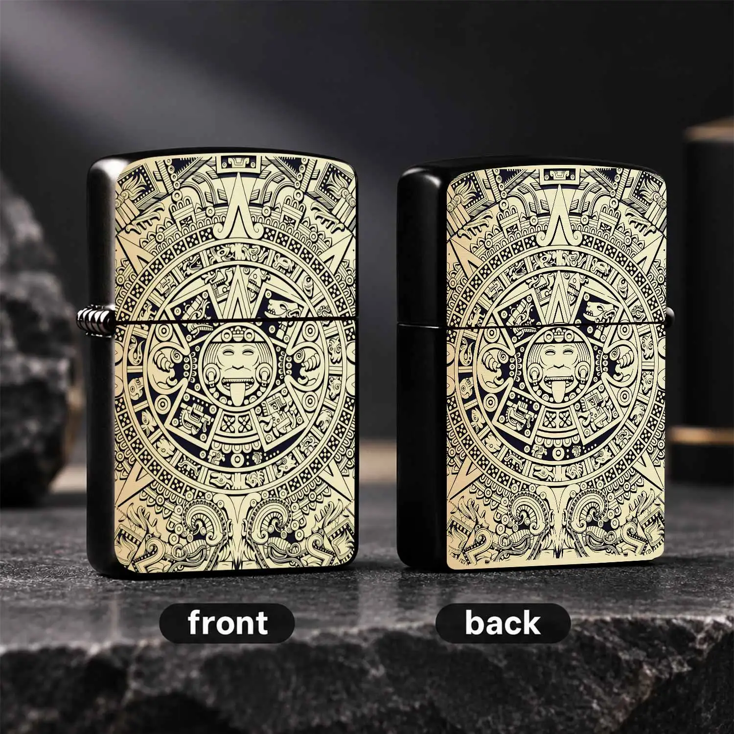 Exquisite Aztec Suntotem Portable Lighter, Retro Civilization Pattern Stylish Practical Accessory, Perfect For Daily Use, Outdoor Gathering, Various Scenarios, Unique Trendy Gift For Friends And Famil A Humorous And Interesting Lighter