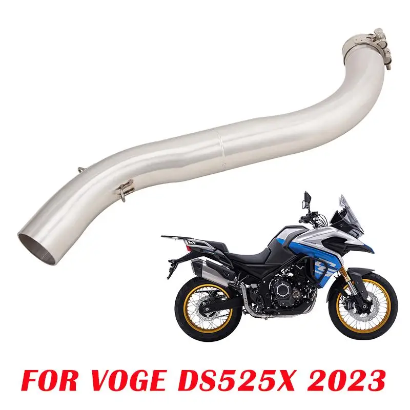 51MM For Voge DS 525X 2023 Motorcycle Exhaust Muffler Mid Link Pipe Middle Tube Stainless Steel Connect Tail Escape