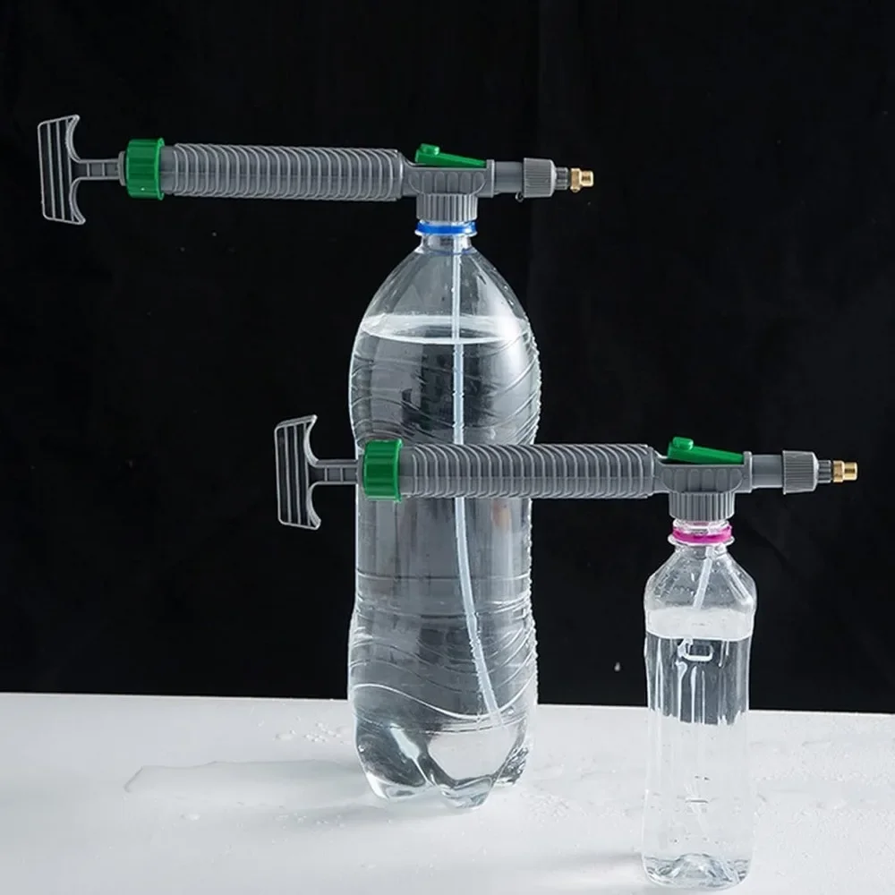 ارتفاع ضغط حديقة البخاخ قابل للتعديل سحب التدريجي زجاجة مشروبات فوهة الرش حديقة سقي ضغط رذاذ أدوات البستنة
