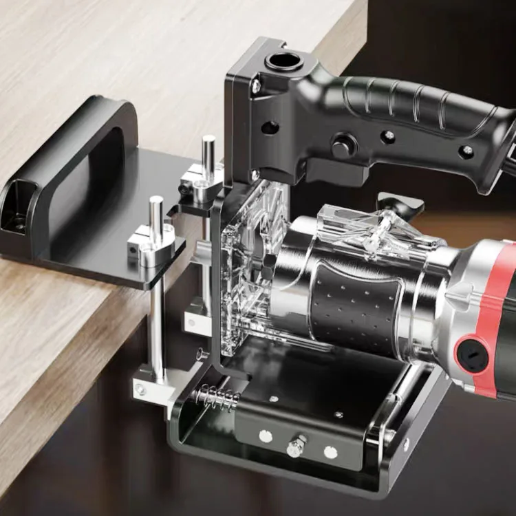 Two-in-one woodworking invisible fastener opening punch locator slotted bracket cabinet board side hole fixing clip