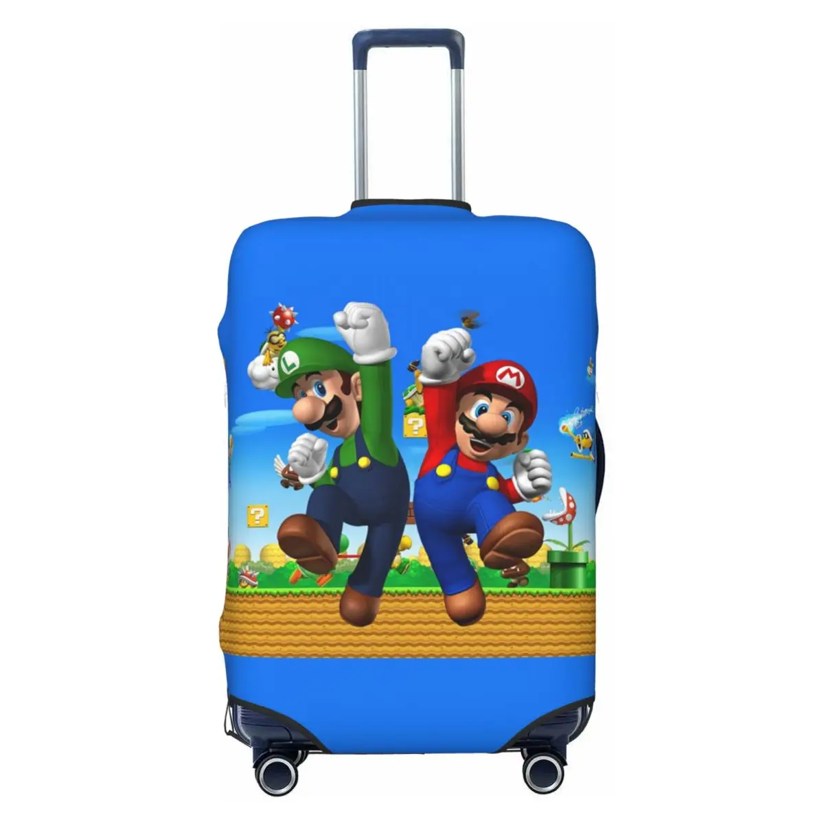 

Чехол для багажа Marios с героями мультфильмов Super Mushroom Game, эластичный защитный чехол для дорожного чемодана, подходит для 18-32 дюймов