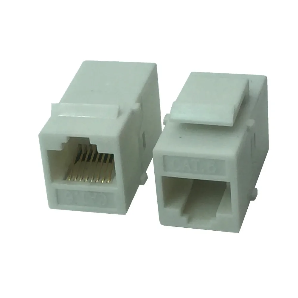 2pcs CAT6 RJ45 Keystone Jack Female Coupler Insert Snap-in Connector Socket Adapter Port For Wall Plate Outlet Panel