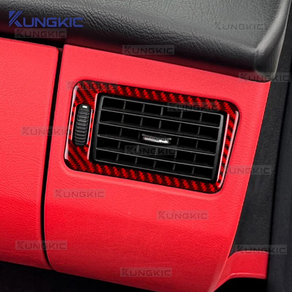 Real Soft Carbon Fiber For Mercedes Benz SLK R170 1996 1997 1998 1999 2000 2001 2002 2003 Passenger Air Vent Frame Trim Sticker view 5