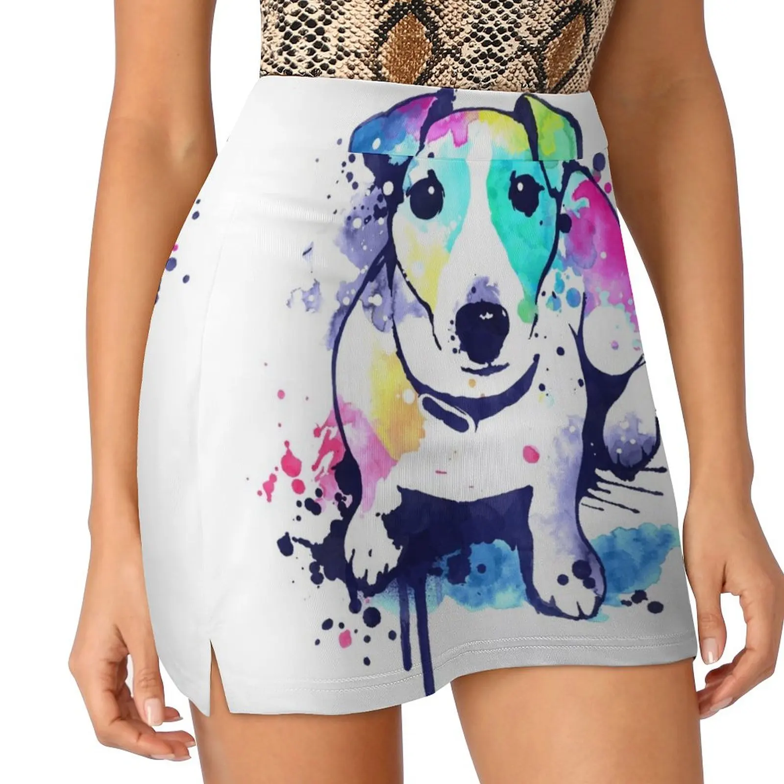 Watercolor Jack russell terrier Mini Skirt japanese fashion night club outfit summer skirts