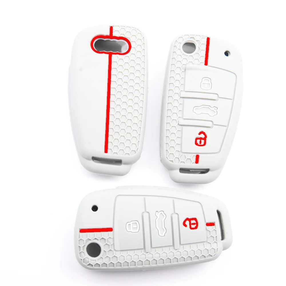 Key Case Cover For Audi A3 A4 A5 A6 Q5 Q7 A1 A8 Q3 TT Durable Soft Touch Exact Fit Protective Easy Install Shock Absorbing