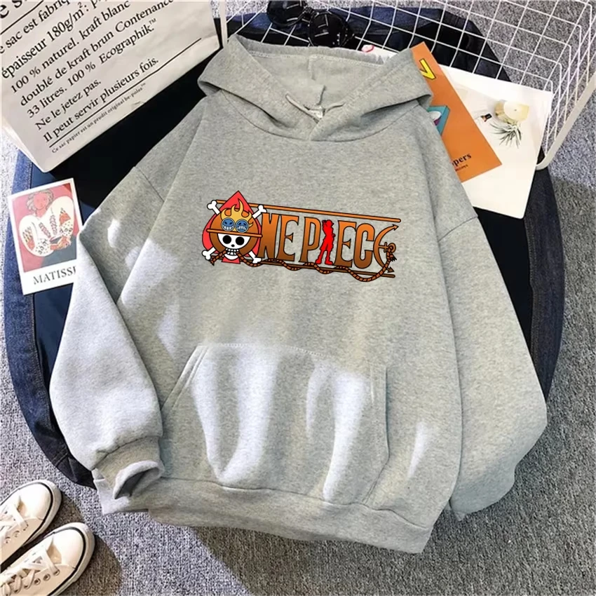 

Women Hoodies Japanese Anime One Piece Fleece Woman Casual Pullover Hip Hop Male Hoody Long Sleeve Unisex Streetwear Clothes