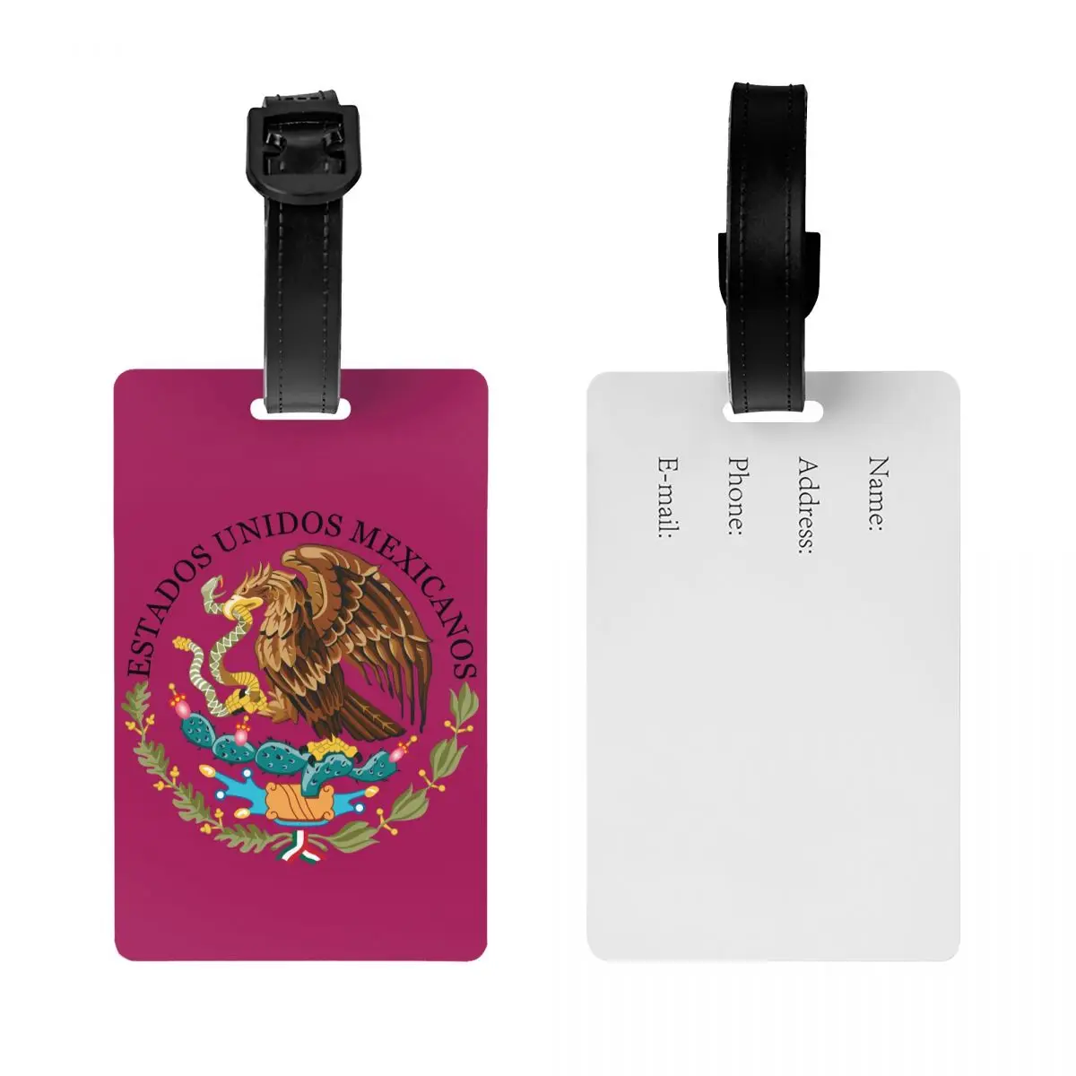 Coat Of Arms Of Mexico Luggage Tag Mexican Flag Seal Suitcase Baggage Privacy Cover ID Label