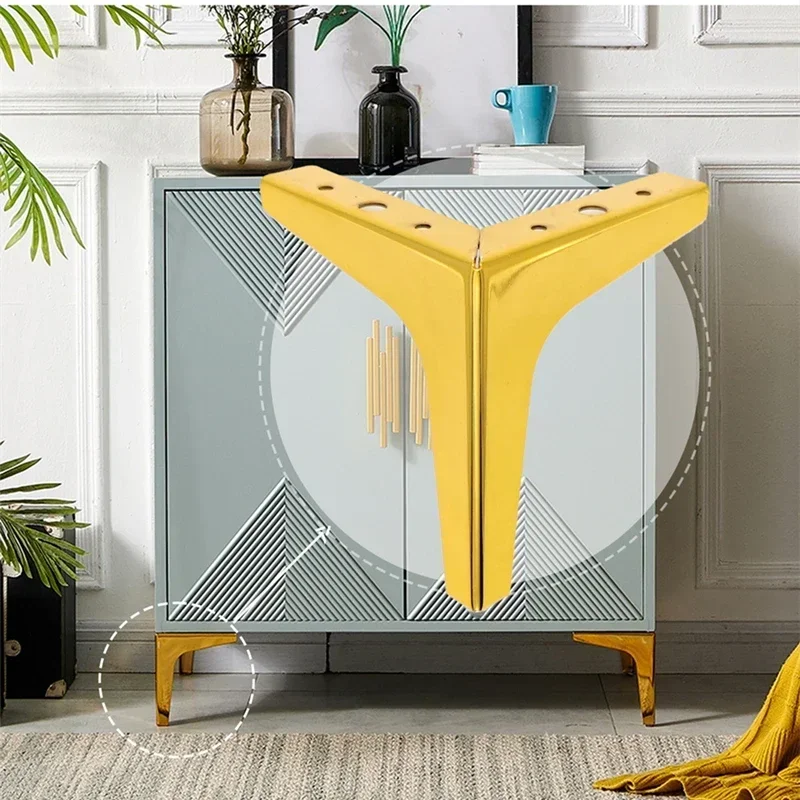 4Pcs/Set 10/13/15/17cm Household Furniture Legs Luxury Heavy Duty Metal Sofa Feet Table Chair Desk Furniture Hardware