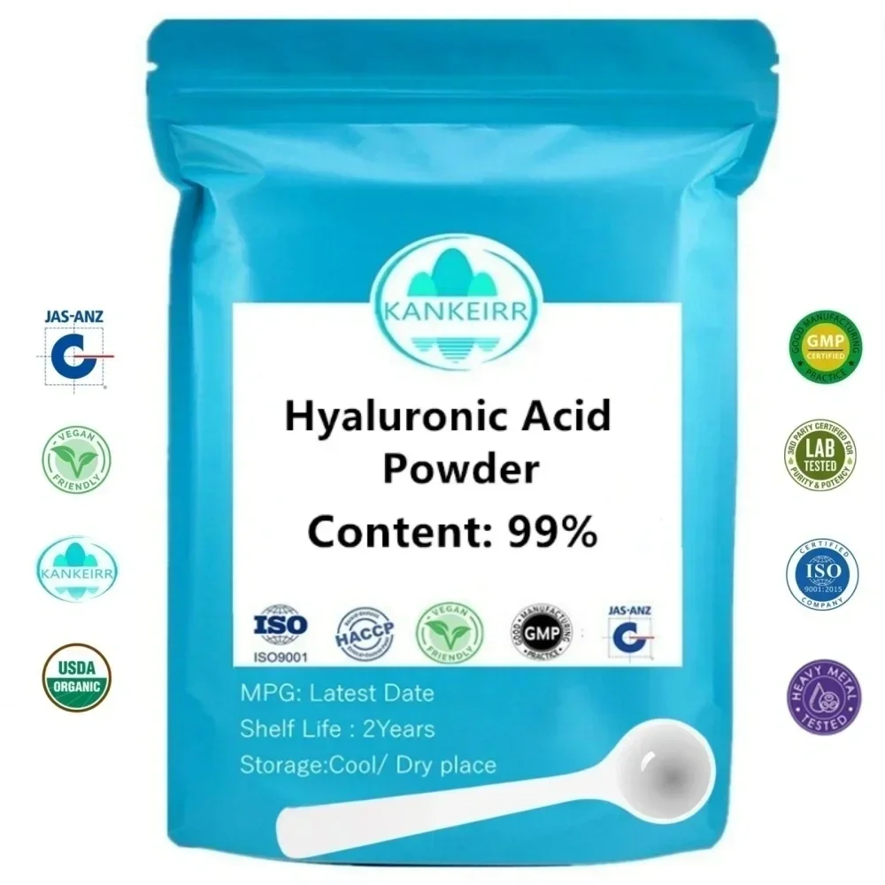99% 純粋なヒアルロン酸パウダー化粧品グレードの最高品質の抗しわとアンチエイジング、保湿、送料無料